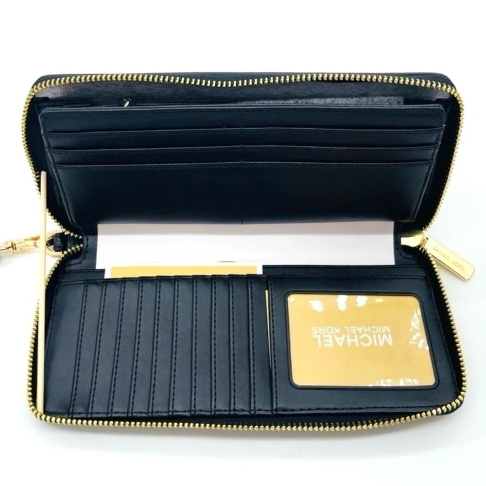 Michael Kors Large Continental Wallet Wristlet Black